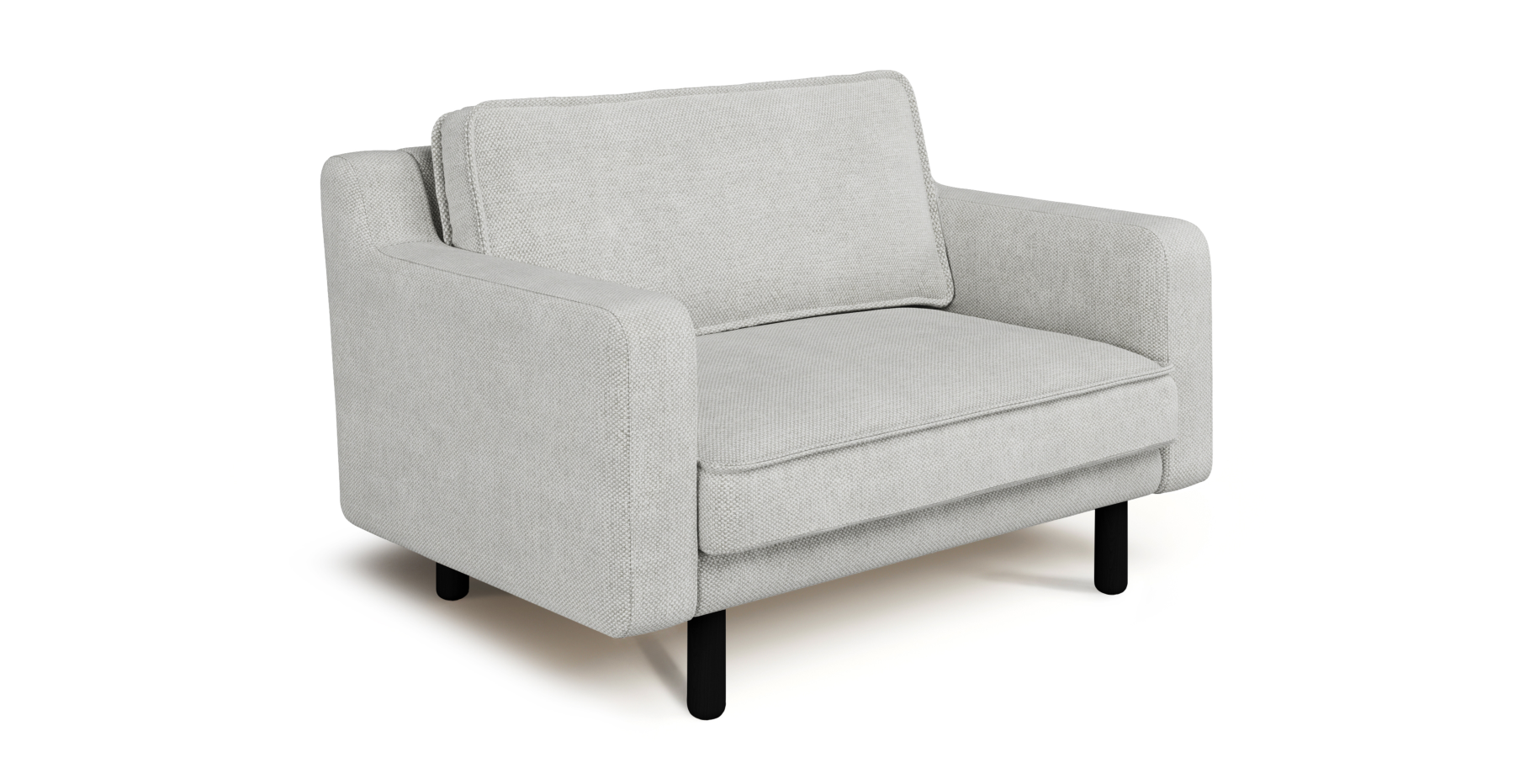 Klem Slim Loveseat Silindir Ahşap Ayak - Doğal Doku