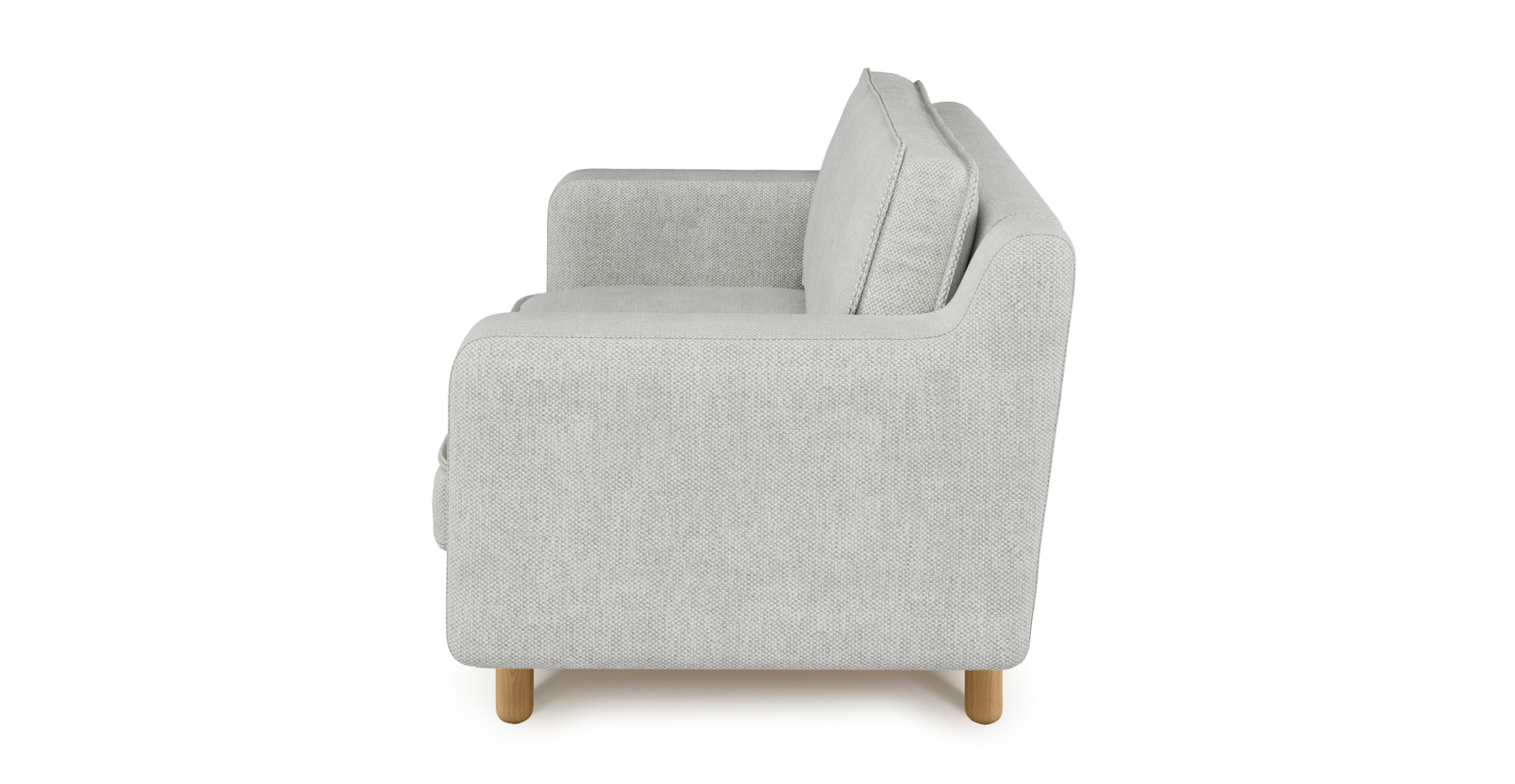 Klem Slim Loveseat Silindir Ahşap Ayak - Doğal Doku