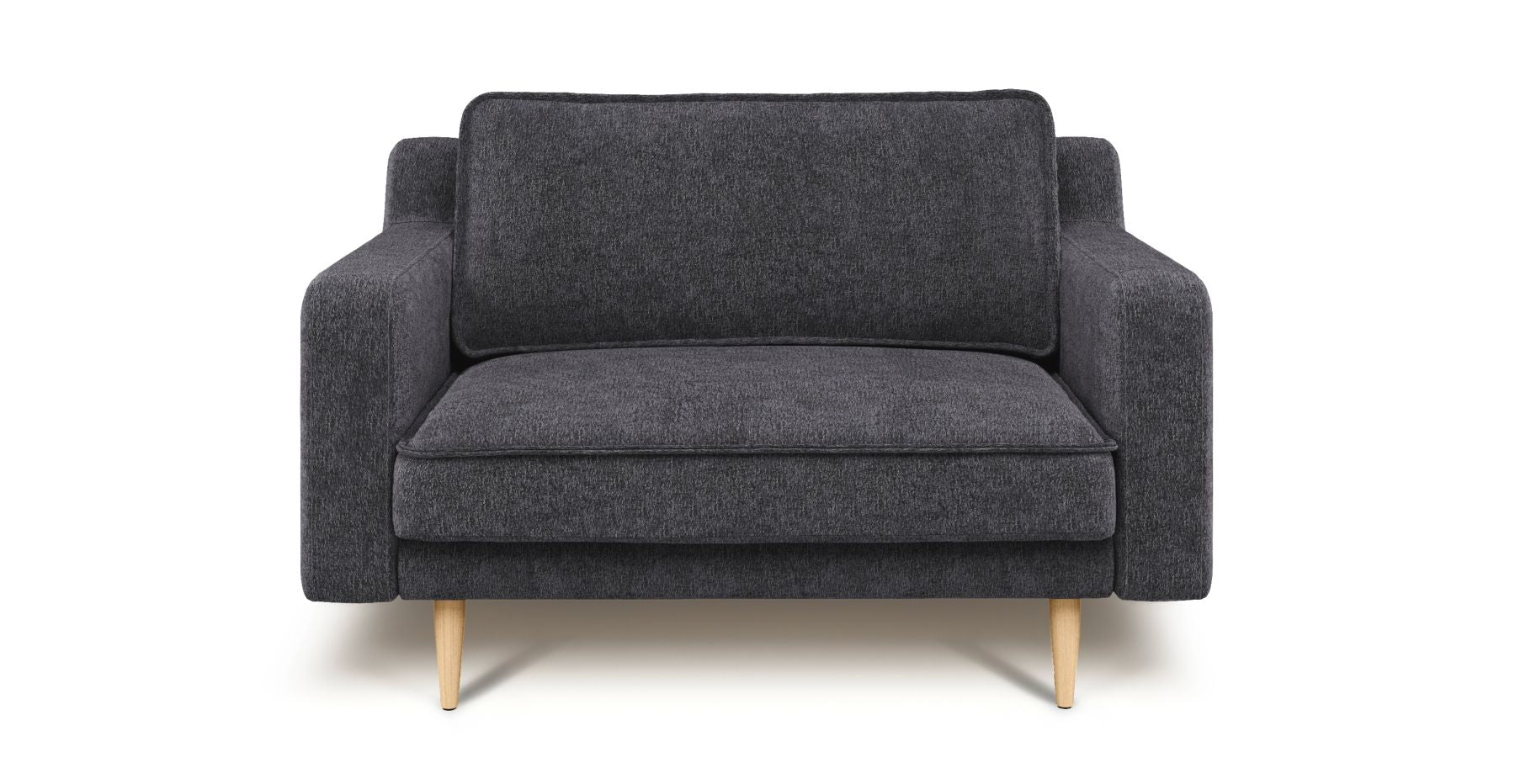 Klem Slim Loveseat Ahşap Ayak - Dokulu Şönil