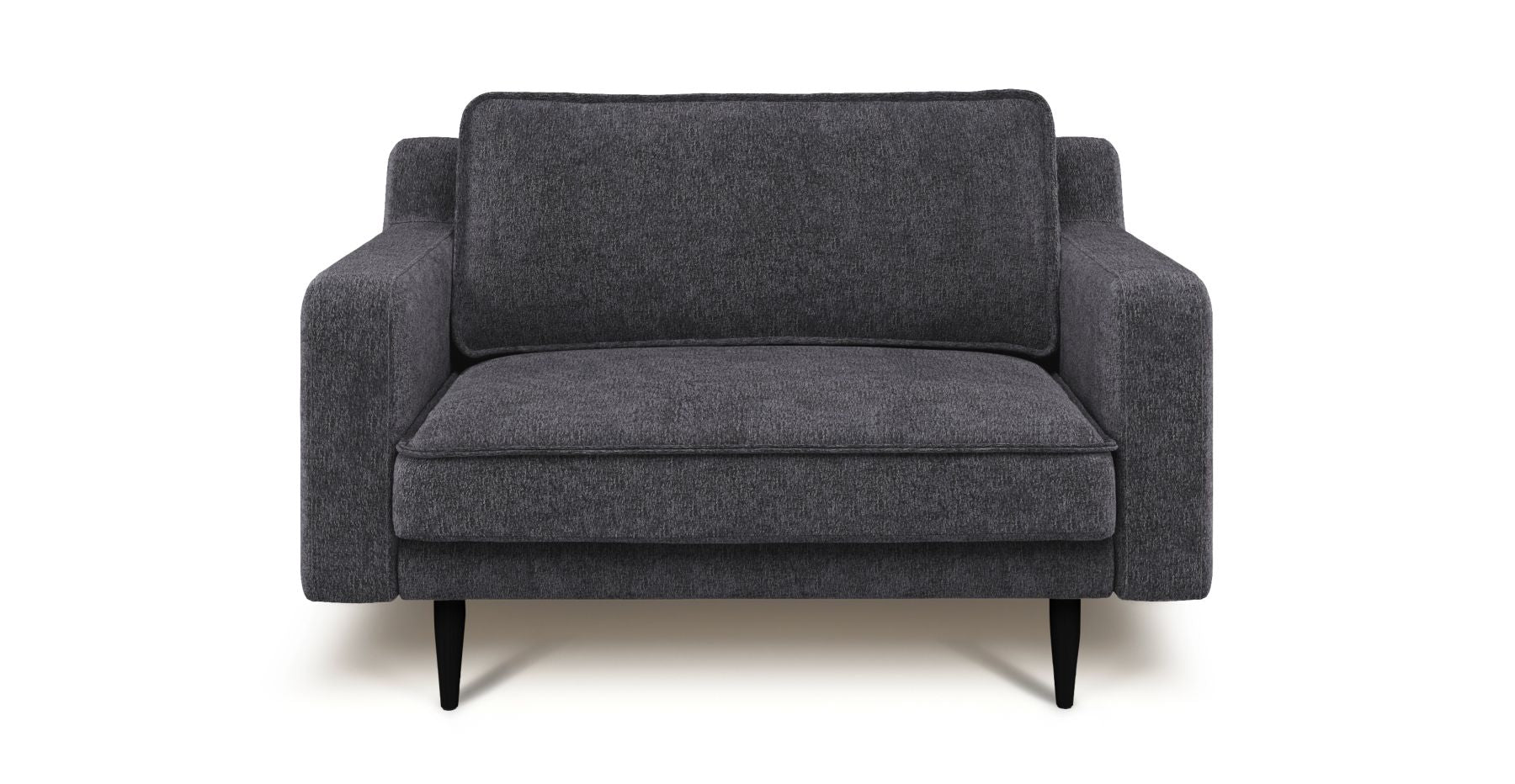 Klem Slim Loveseat Ahşap Ayak - Dokulu Şönil