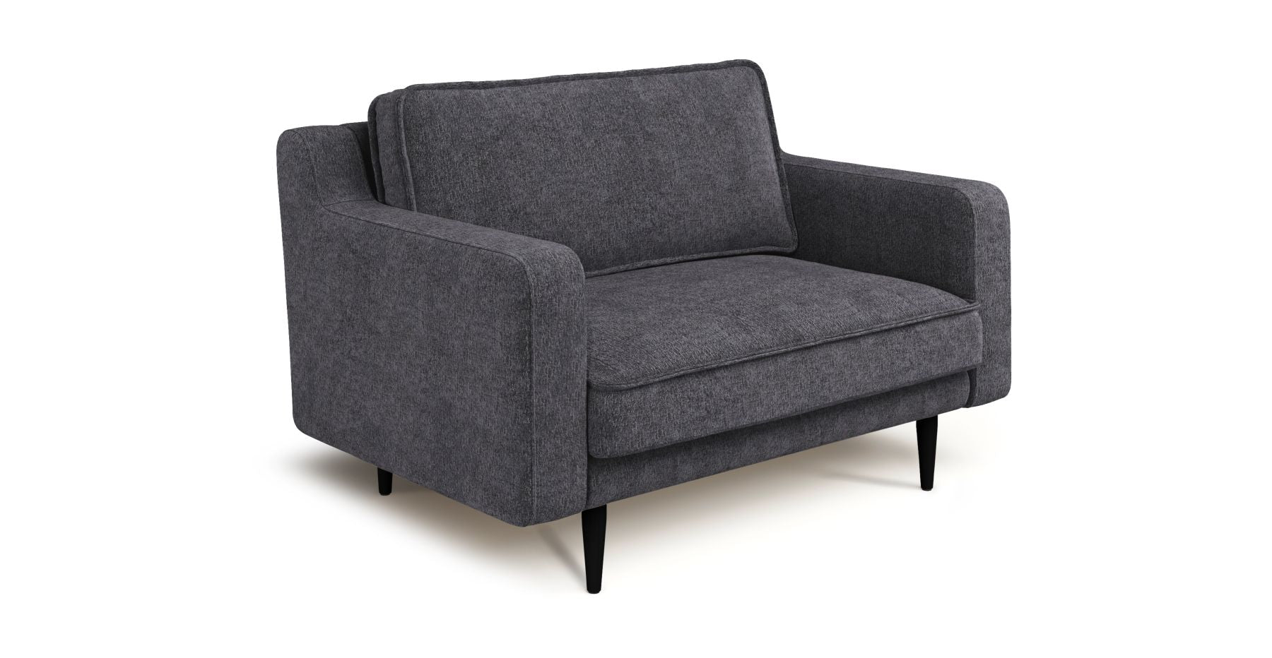 Klem Slim Loveseat Ahşap Ayak - Dokulu Şönil