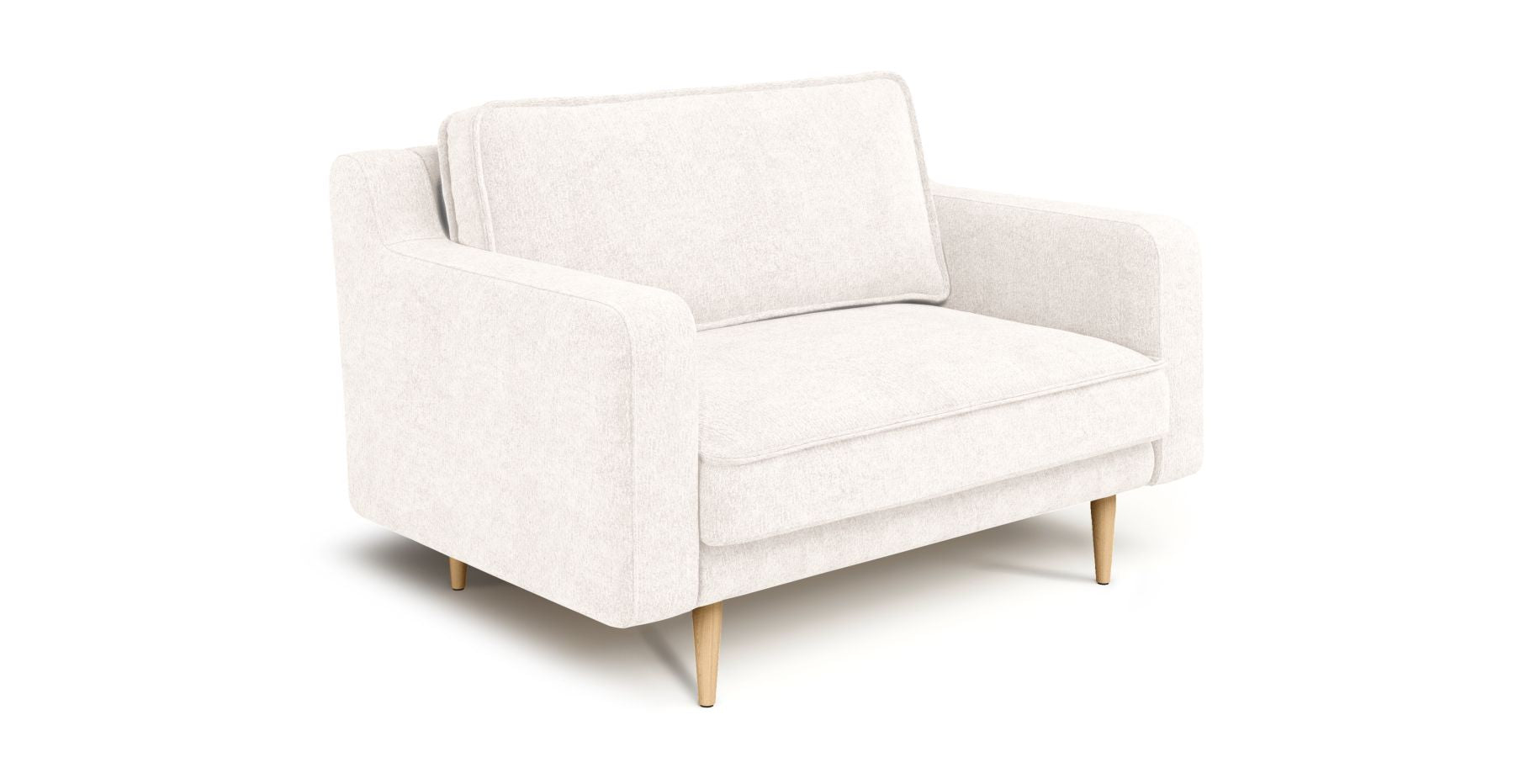 Klem Slim Loveseat Ahşap Ayak - Dokulu Şönil