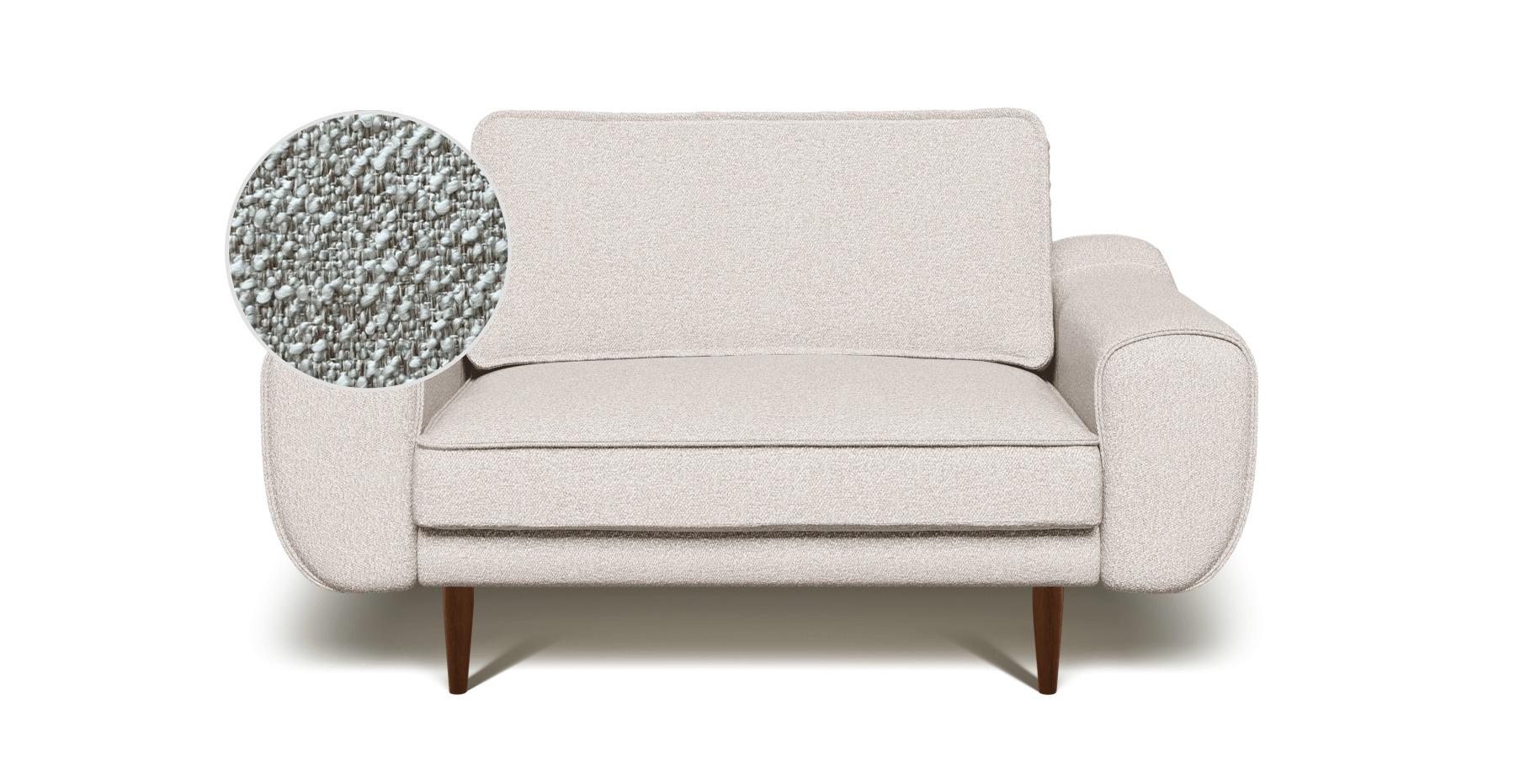 Klem Loveseat Ahşap Ayak - Bukle