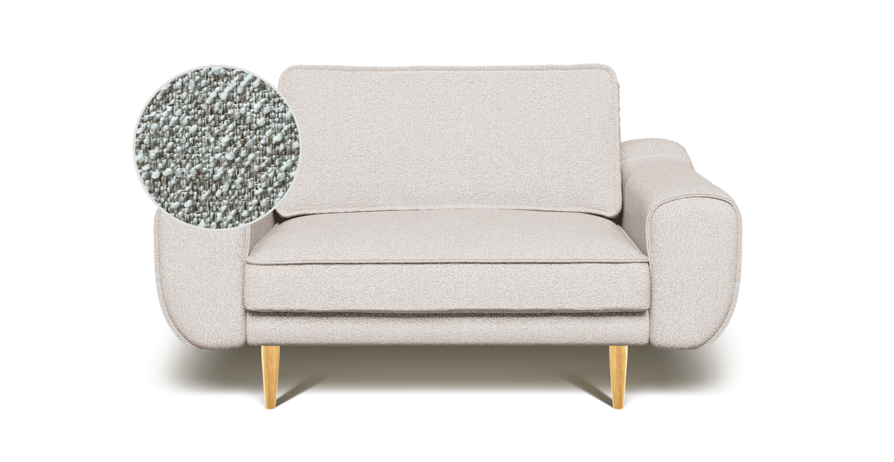 Klem Loveseat Ahşap Ayak - Bukle