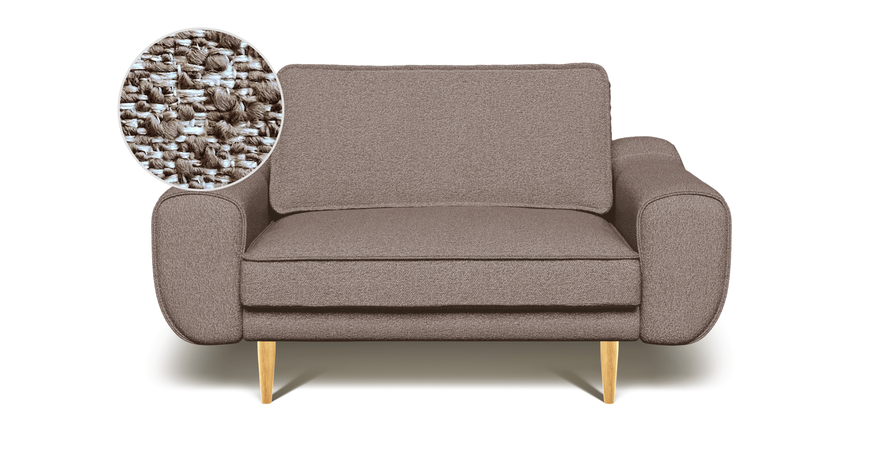 Klem Loveseat Ahşap Ayak - Bukle