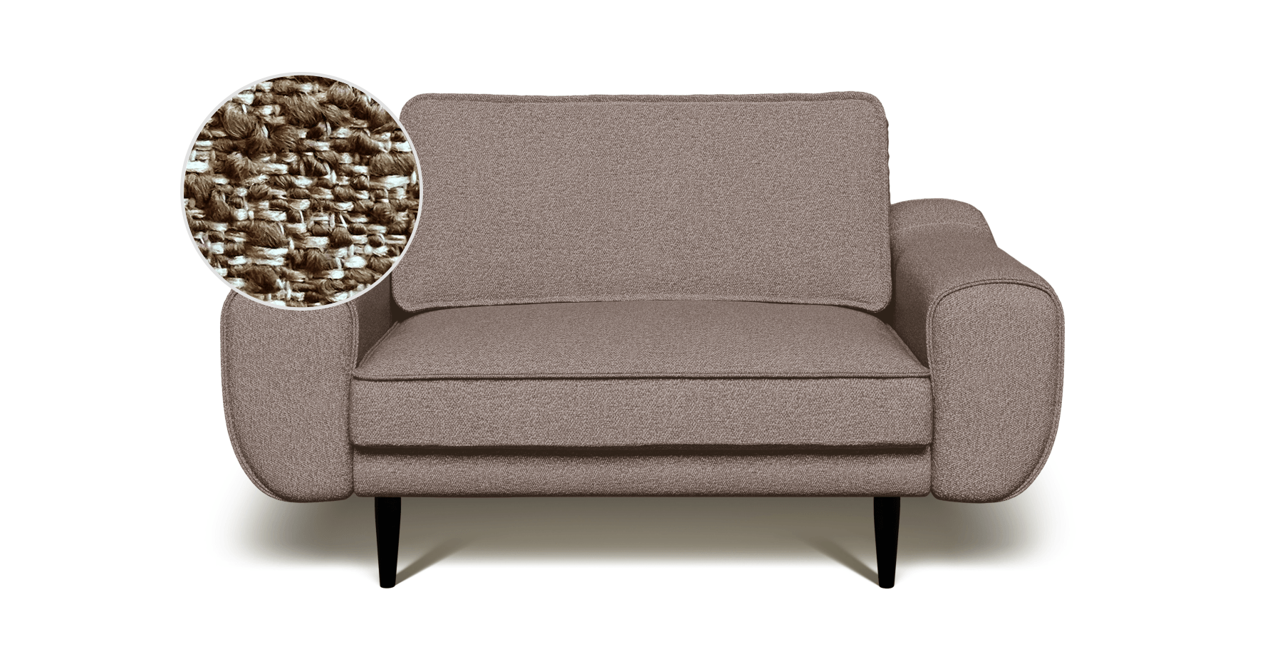 Klem Loveseat Ahşap Ayak - Bukle