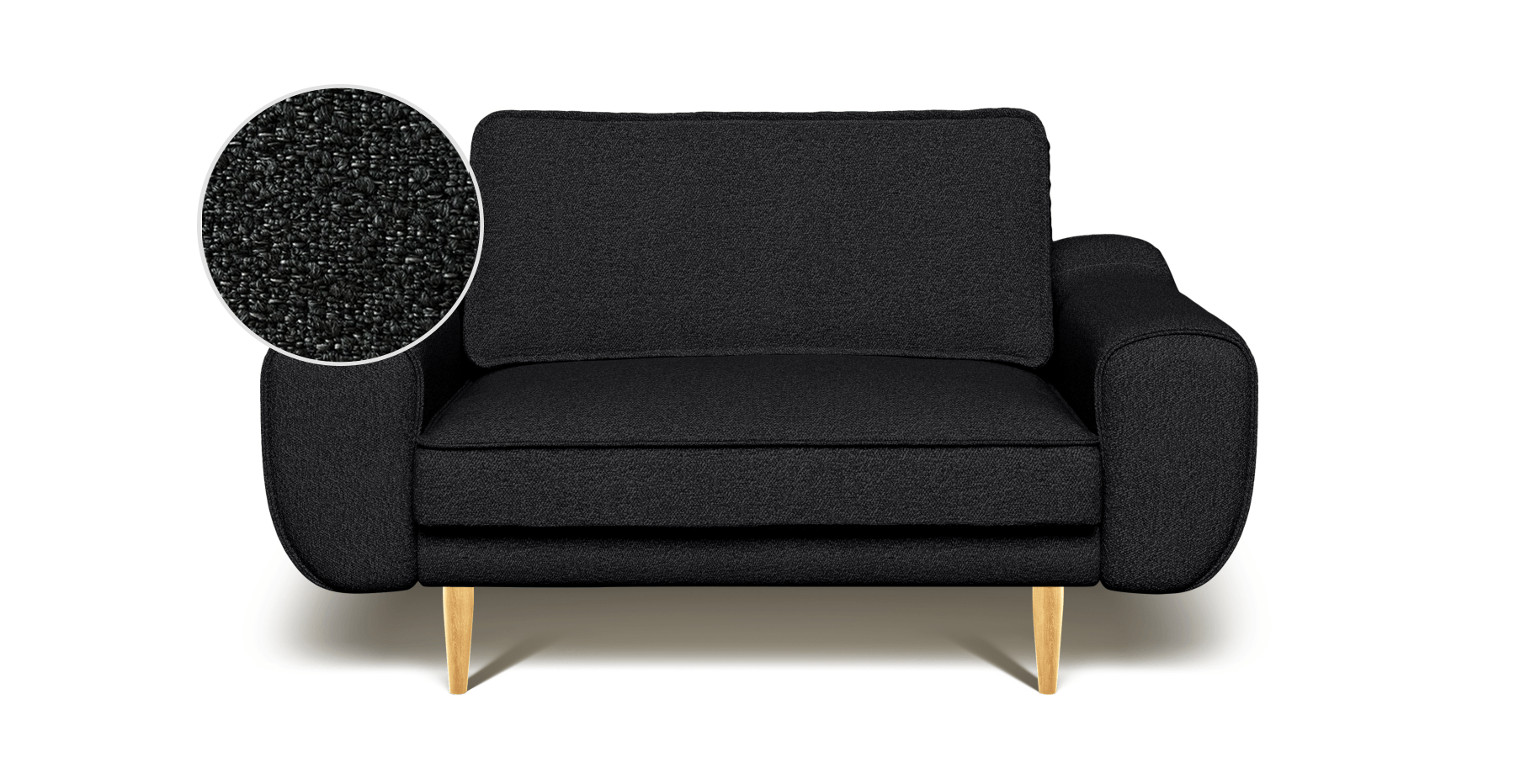 Klem Loveseat Ahşap Ayak - Bukle