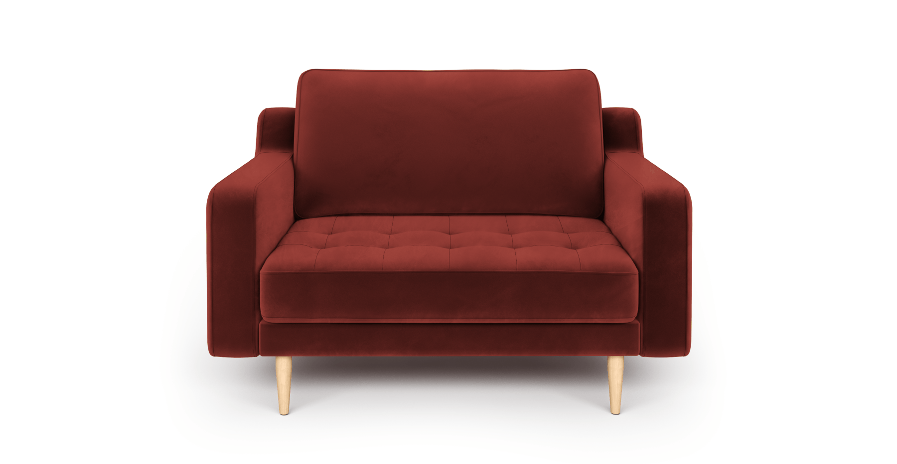 Modsy Loveseat Ahşap Ayak - Kadife