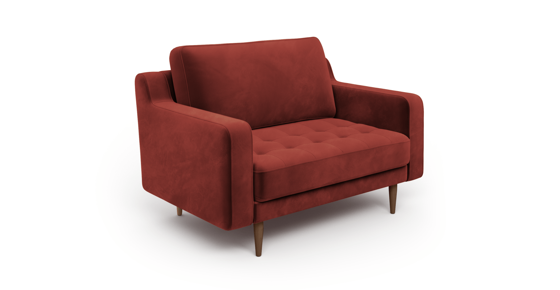 Modsy Loveseat Ahşap Ayak - Kadife