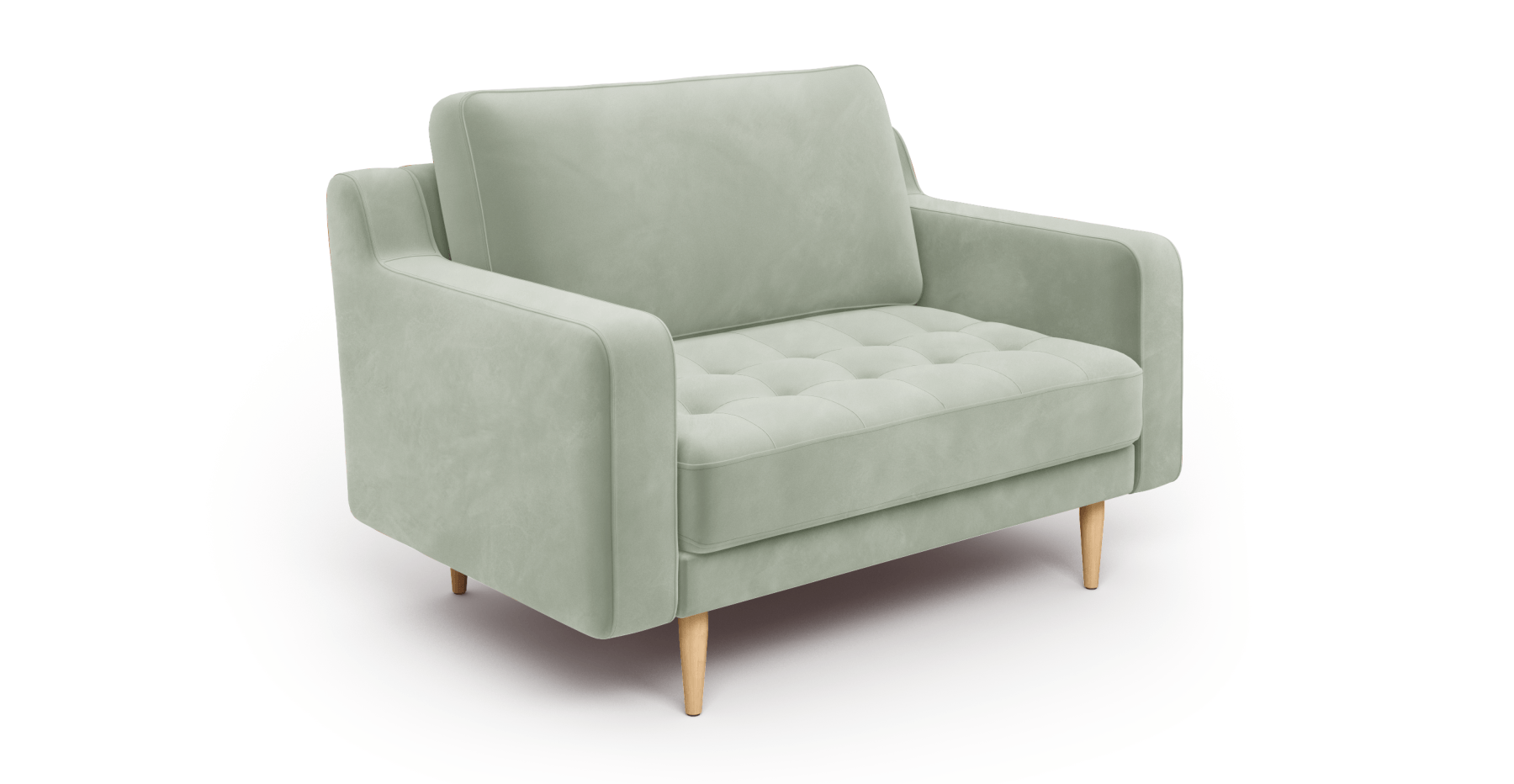 Modsy Loveseat Ahşap Ayak - Kadife