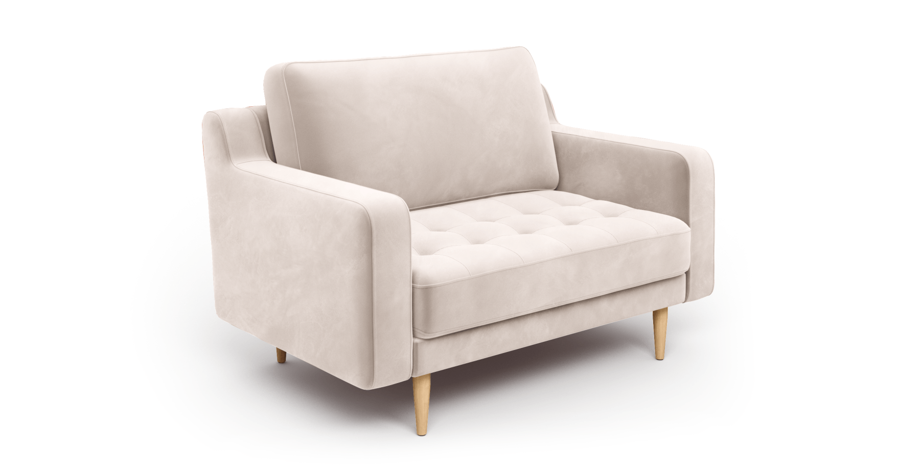 Modsy Loveseat Ahşap Ayak - Kadife