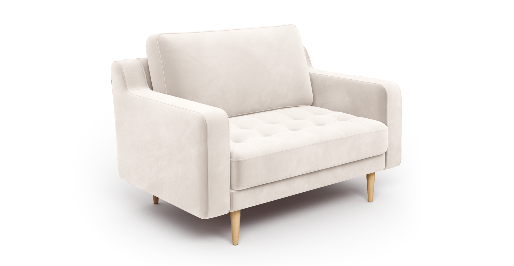 Modsy Loveseat Ahşap Ayak - Kadife