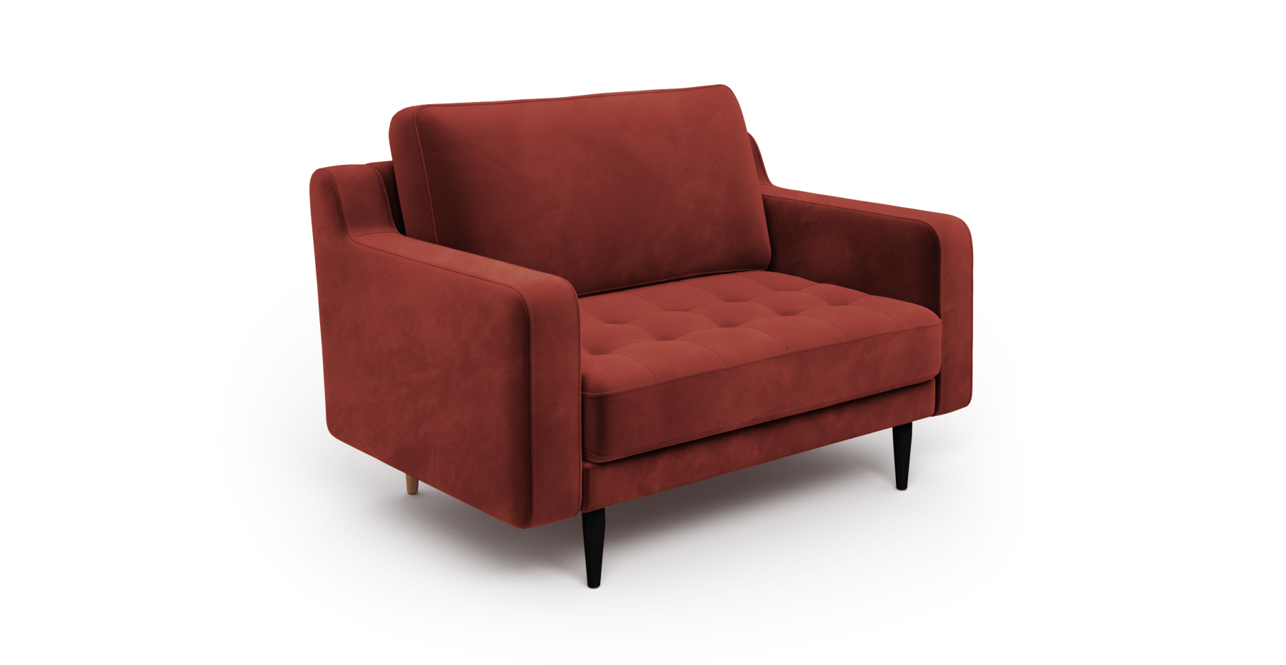 Modsy Loveseat Ahşap Ayak - Kadife