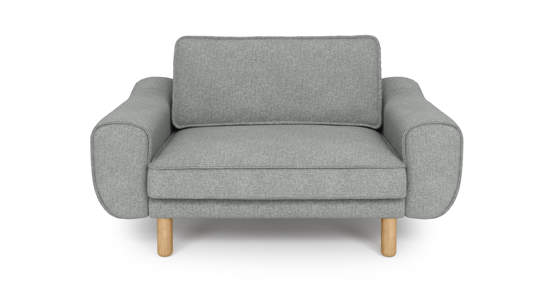 Klem Loveseat Silindir Ahşap Ayak - Keten