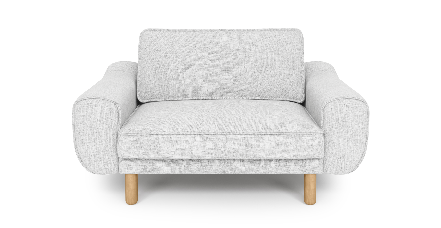 Klem Loveseat Silindir Ahşap Ayak - Keten