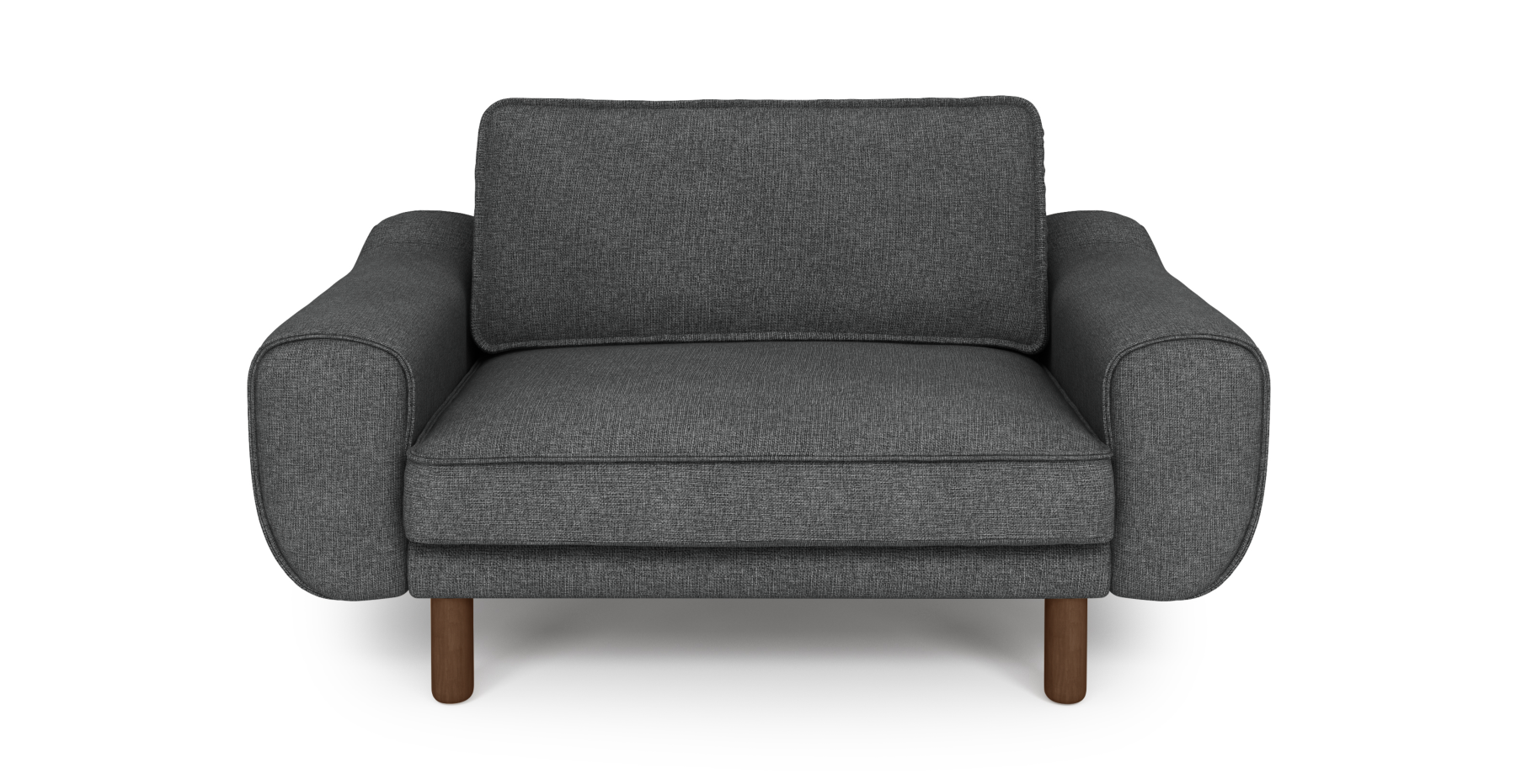 Klem Loveseat Silindir Ahşap Ayak - Keten