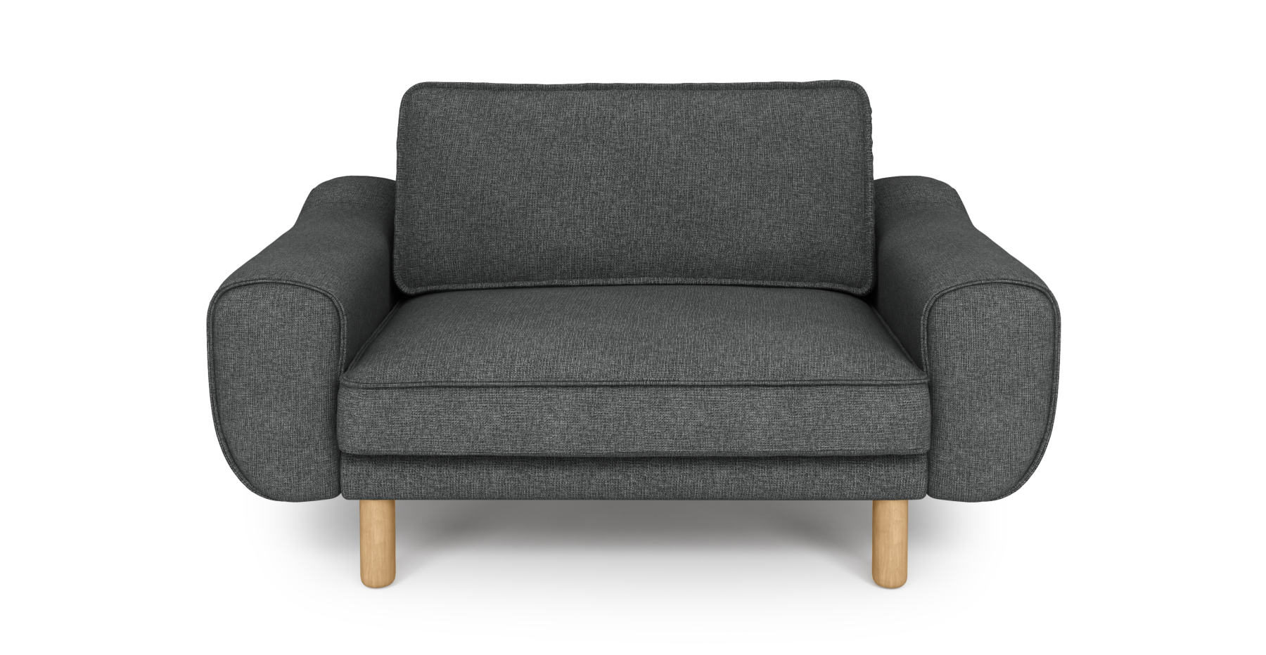 Klem Loveseat Silindir Ahşap Ayak - Keten