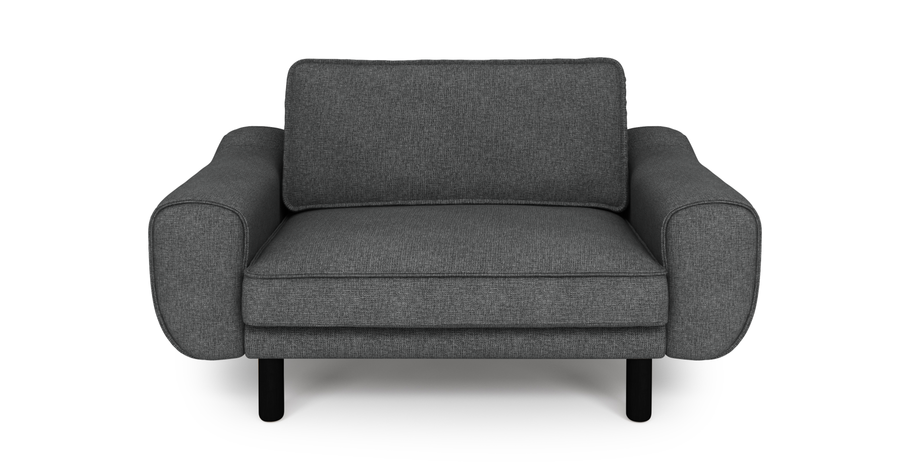 Klem Loveseat Silindir Ahşap Ayak - Keten