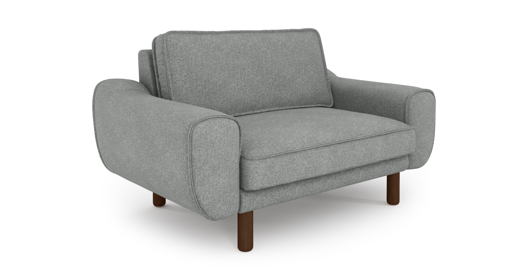 Klem Loveseat Silindir Ahşap Ayak - Keten