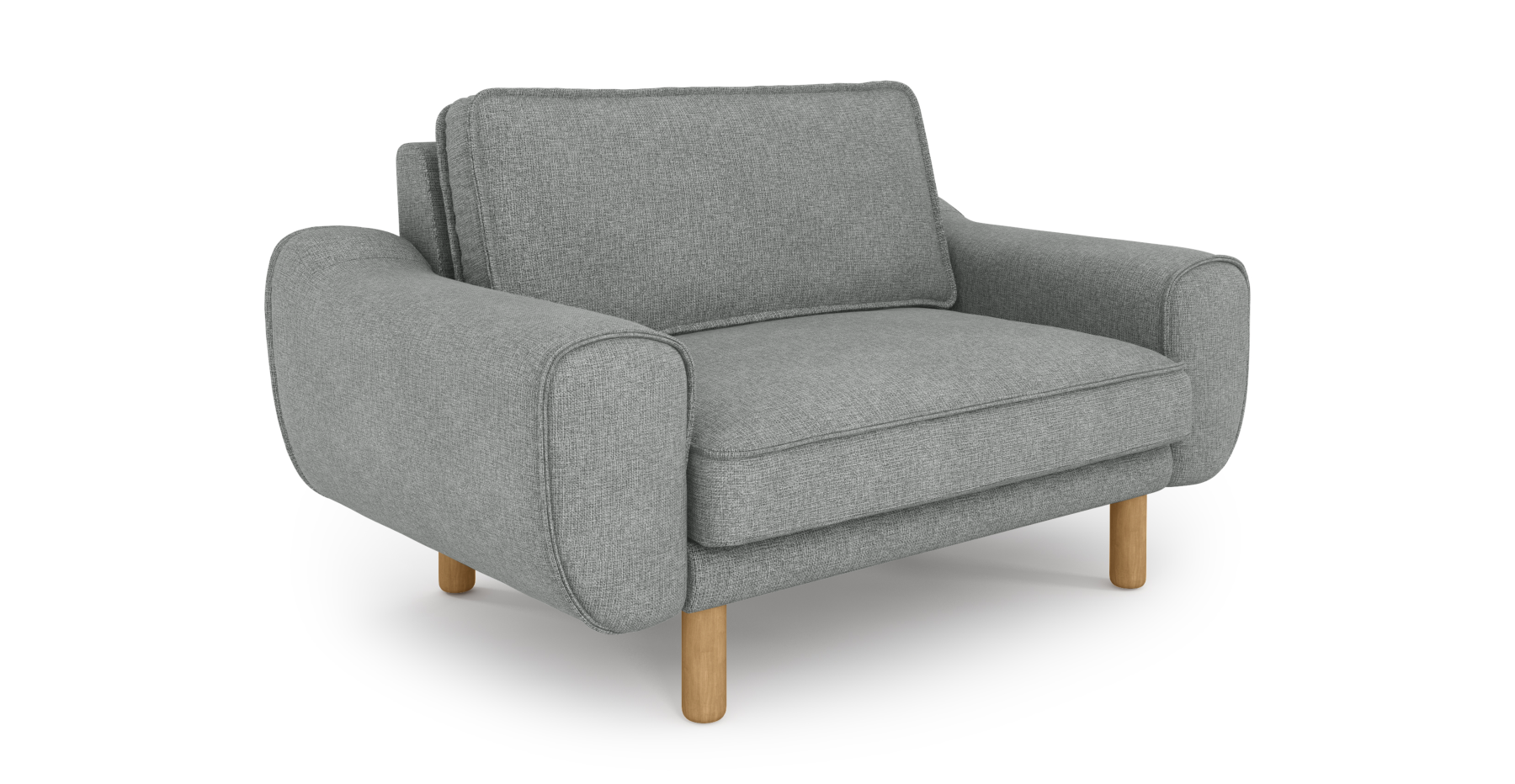 Klem Loveseat Silindir Ahşap Ayak - Keten