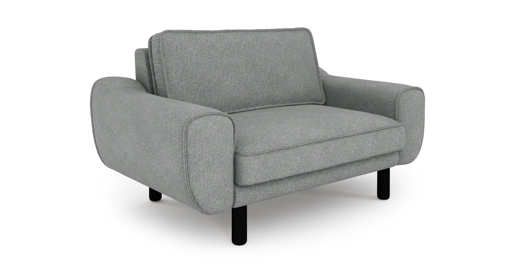 Klem Loveseat Silindir Ahşap Ayak - Keten