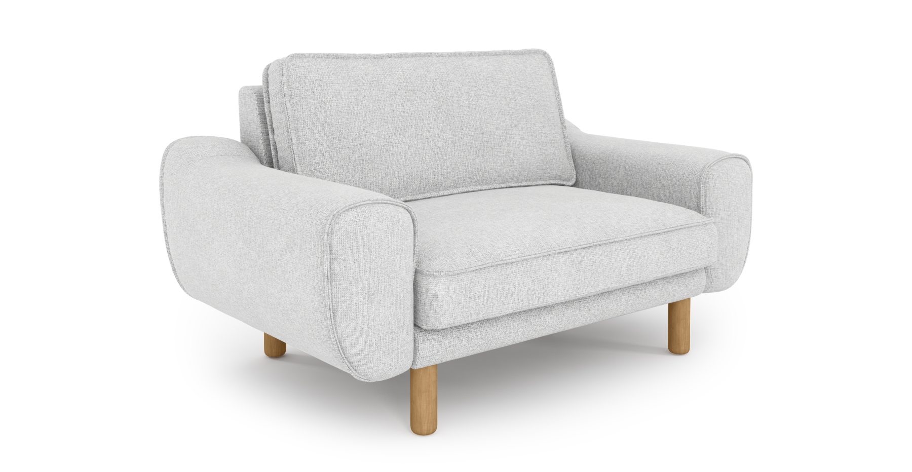 Klem Loveseat Silindir Ahşap Ayak - Keten