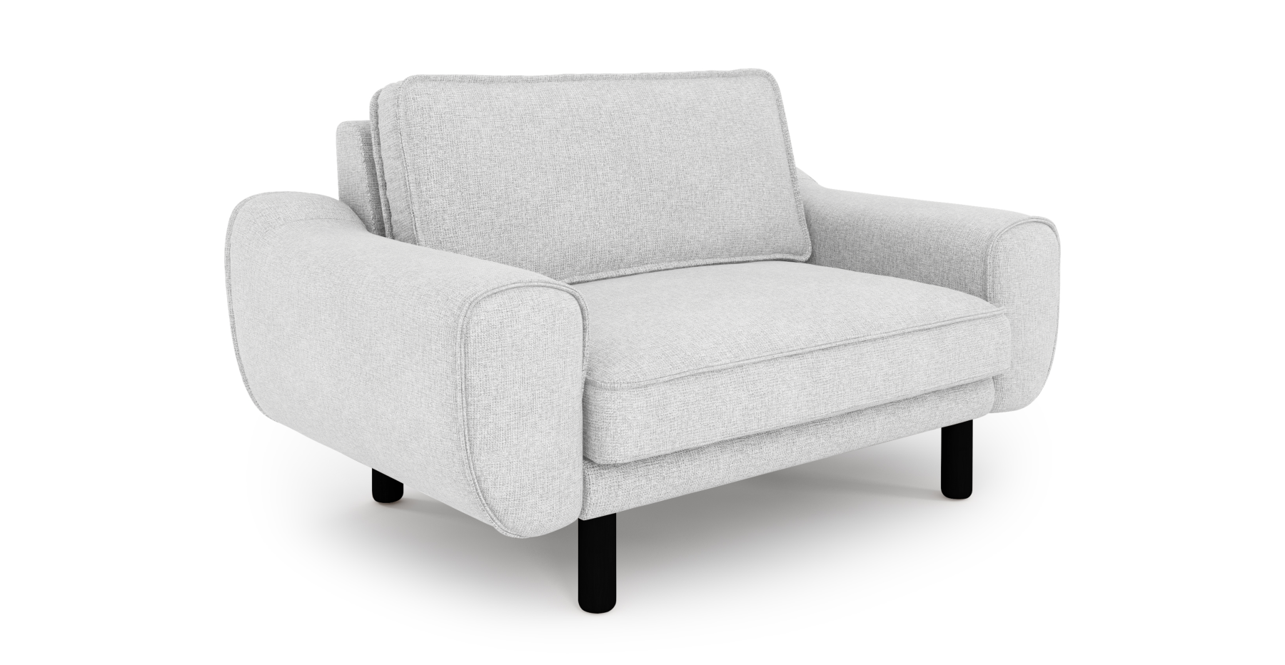 Klem Loveseat Silindir Ahşap Ayak - Keten