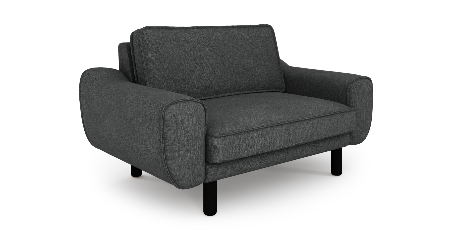 Klem Loveseat Silindir Ahşap Ayak - Keten