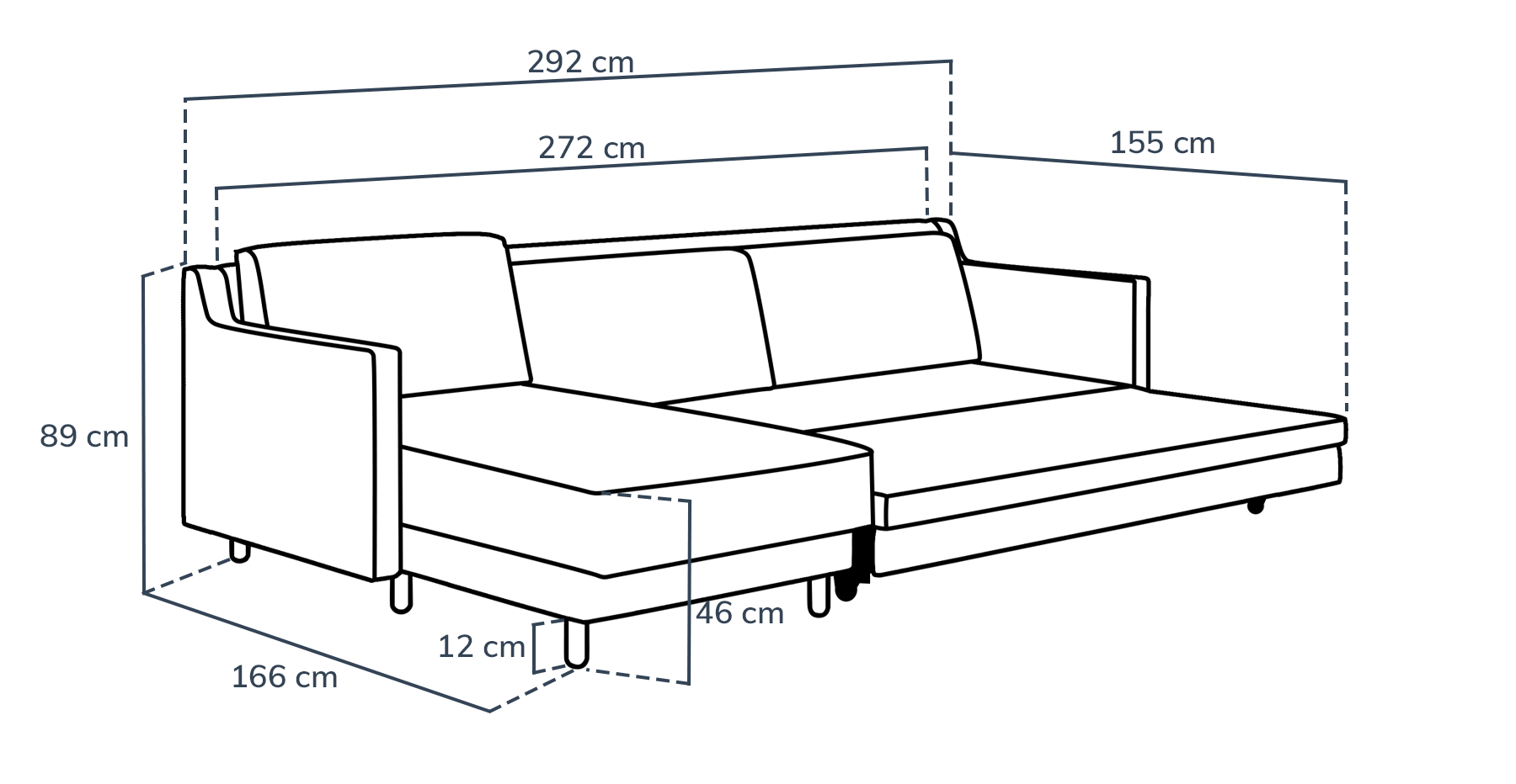 Losa Slim 292 x 166 Yataklı Köşe Silindir Ahşap Ayak - Kadife