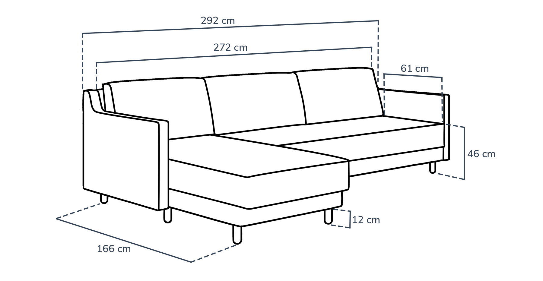 Losa Slim 292 x 166 Yataklı Köşe Silindir Ahşap Ayak - Kadife