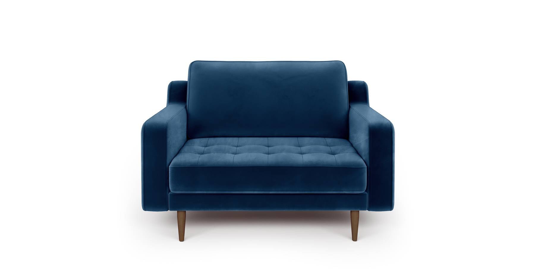 Modsy Loveseat Ahşap Ayak - Kadife