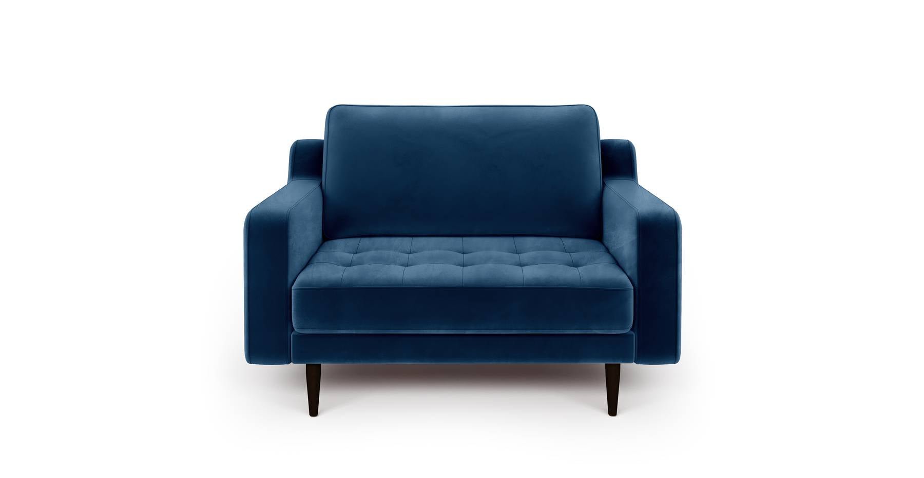 Modsy Loveseat Ahşap Ayak - Kadife