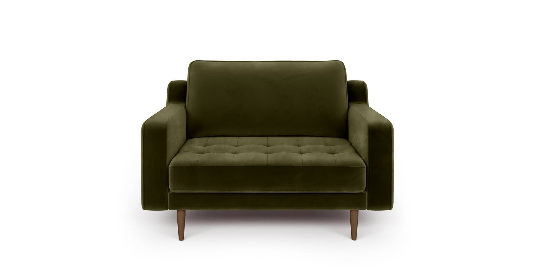 Modsy Loveseat Ahşap Ayak - Kadife