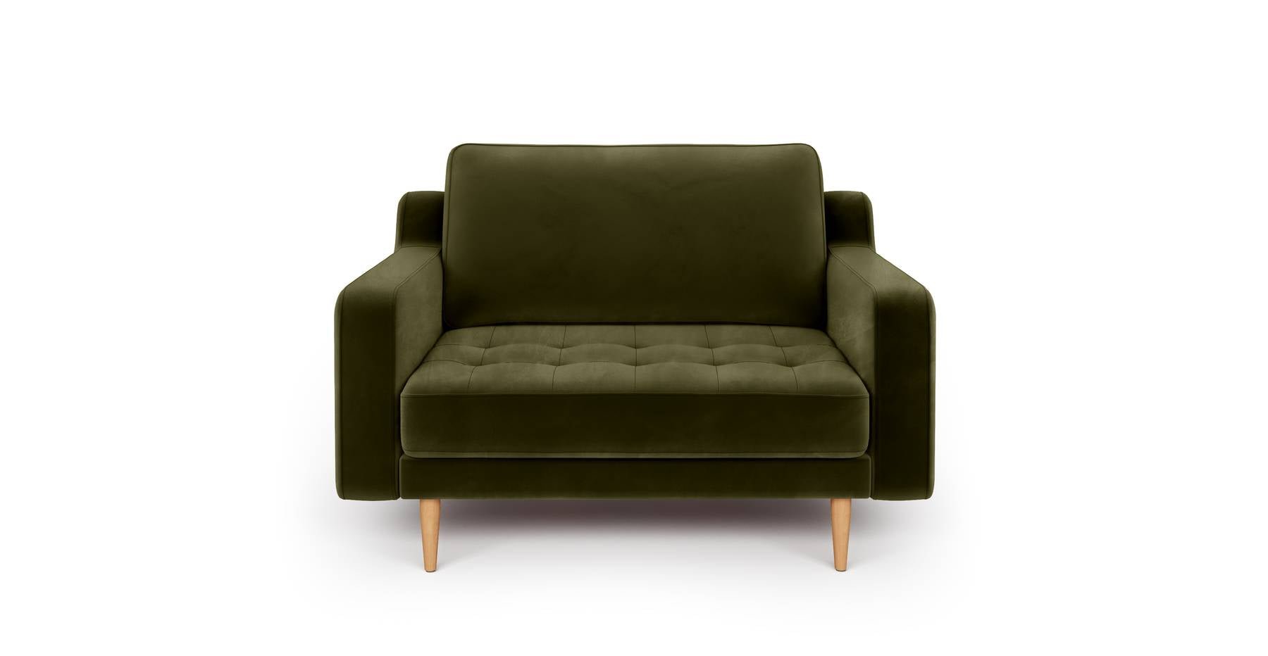 Modsy Loveseat Ahşap Ayak - Kadife