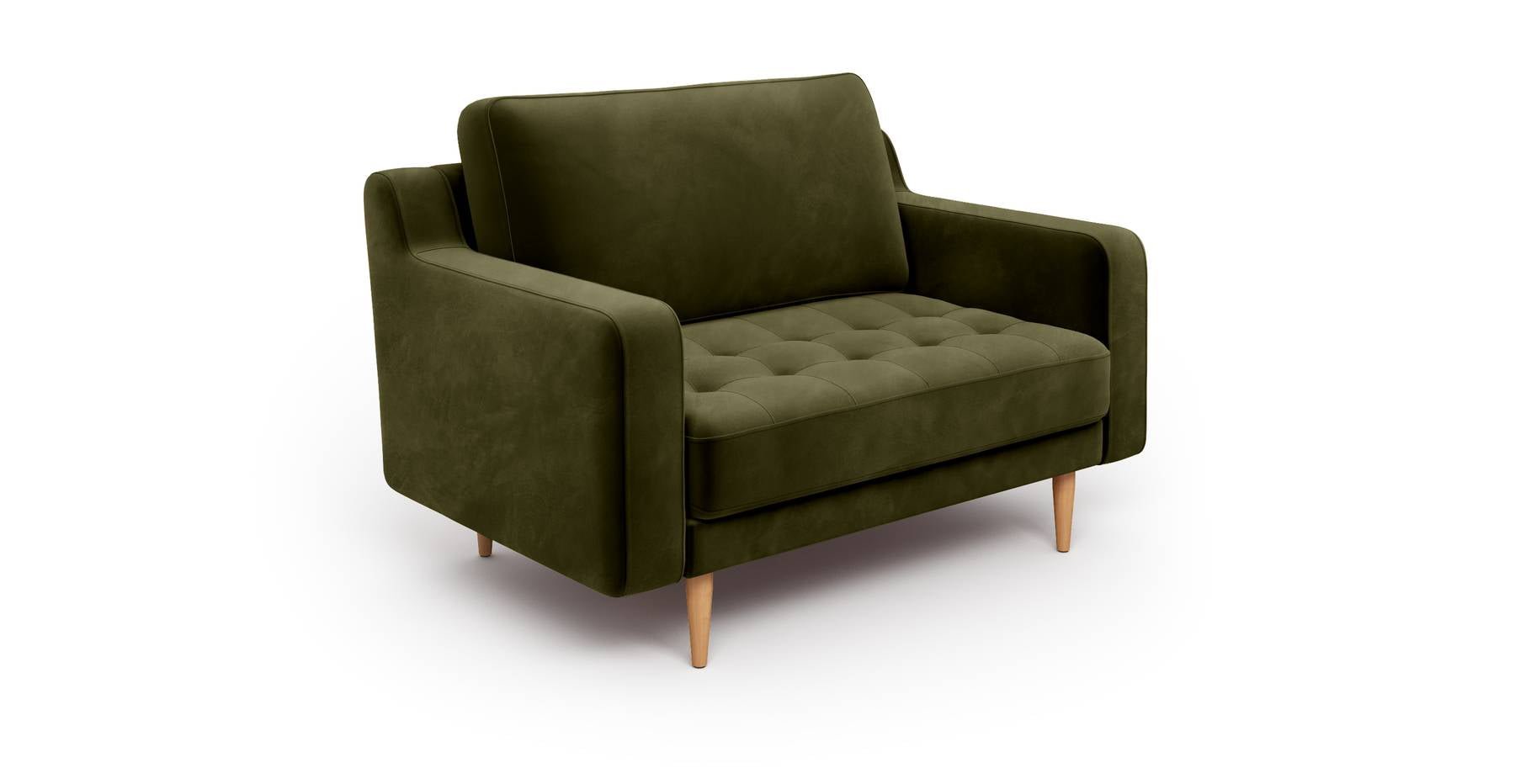 Modsy Loveseat Ahşap Ayak - Kadife