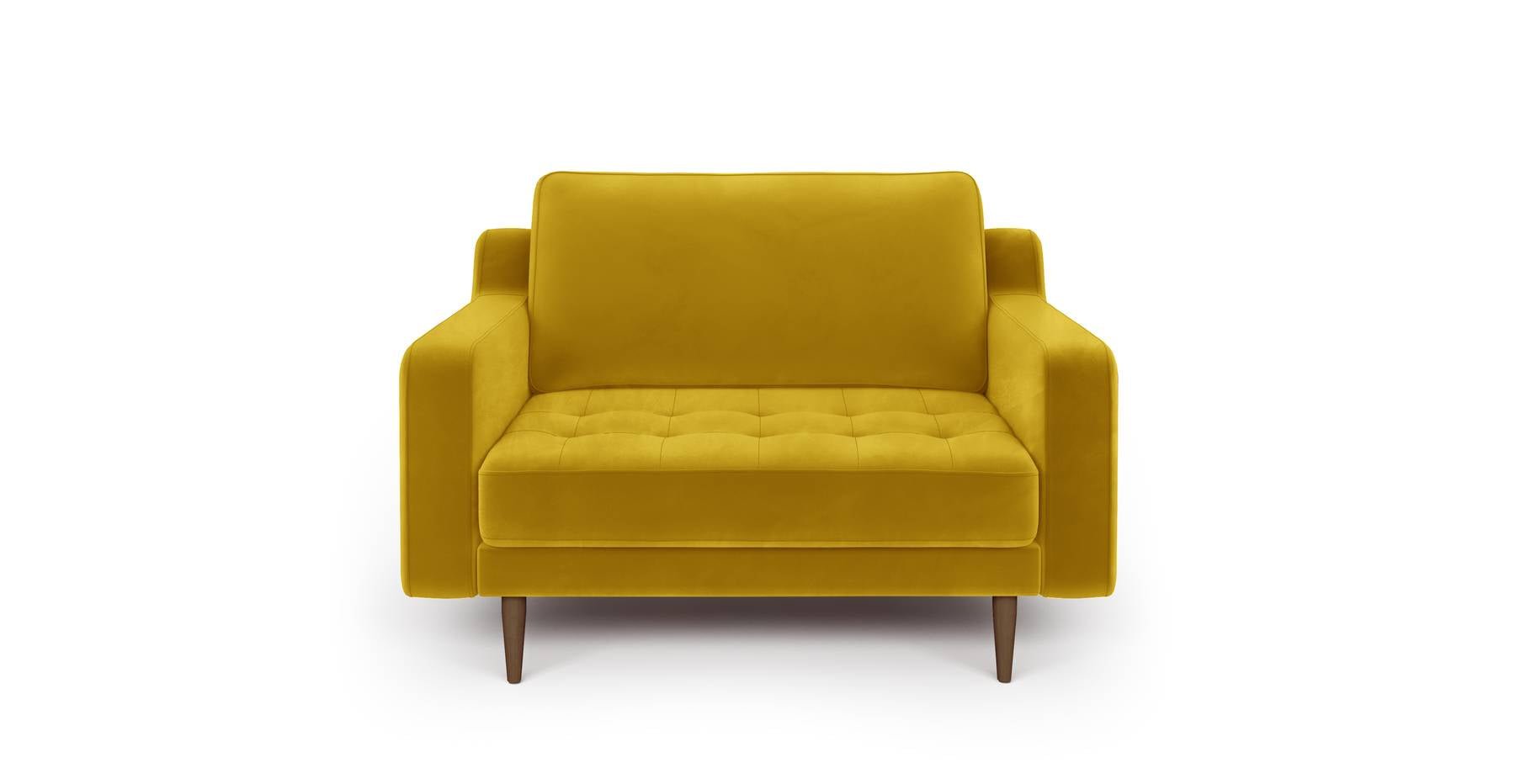 Modsy Loveseat Ahşap Ayak - Kadife