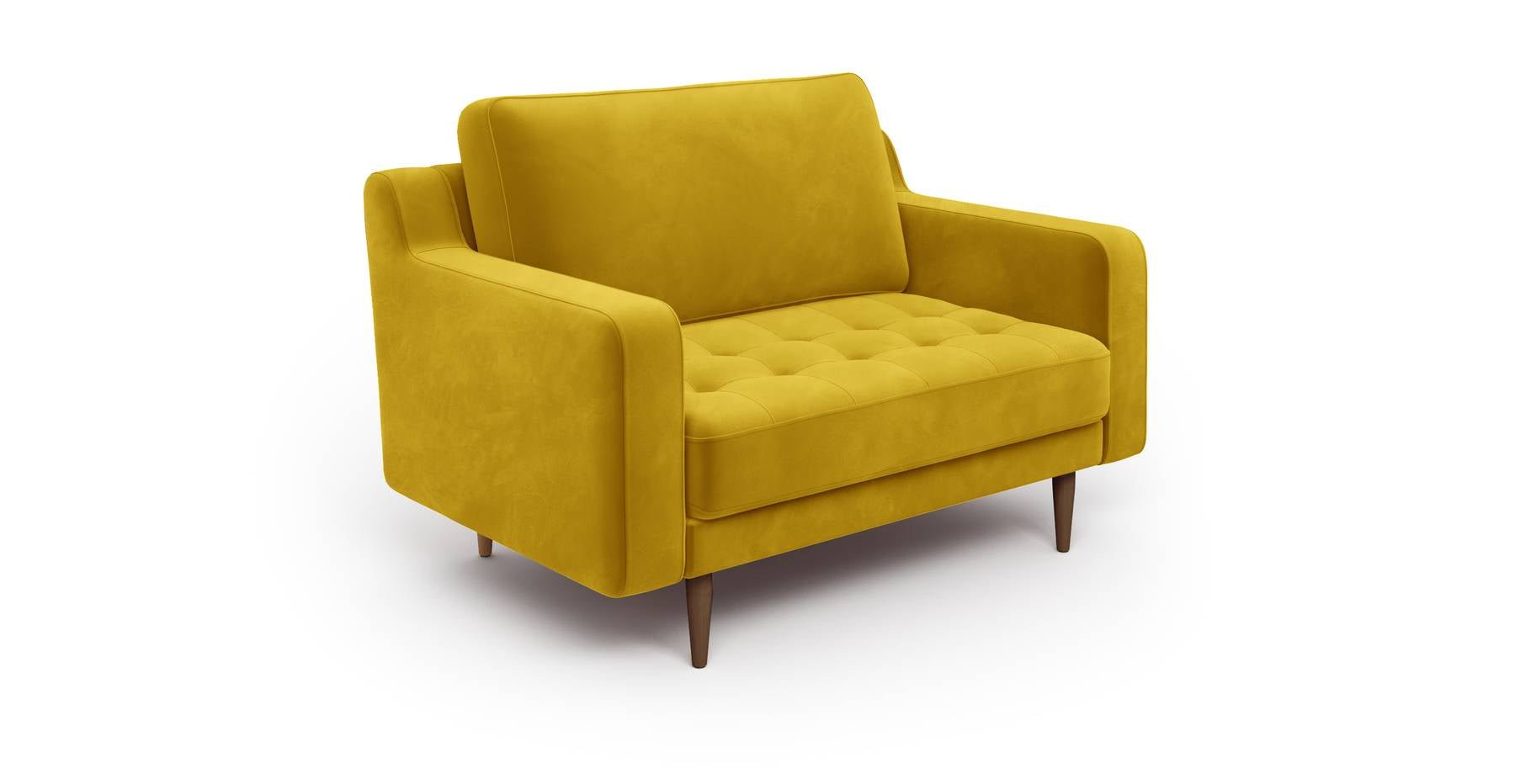 Modsy Loveseat Ahşap Ayak - Kadife