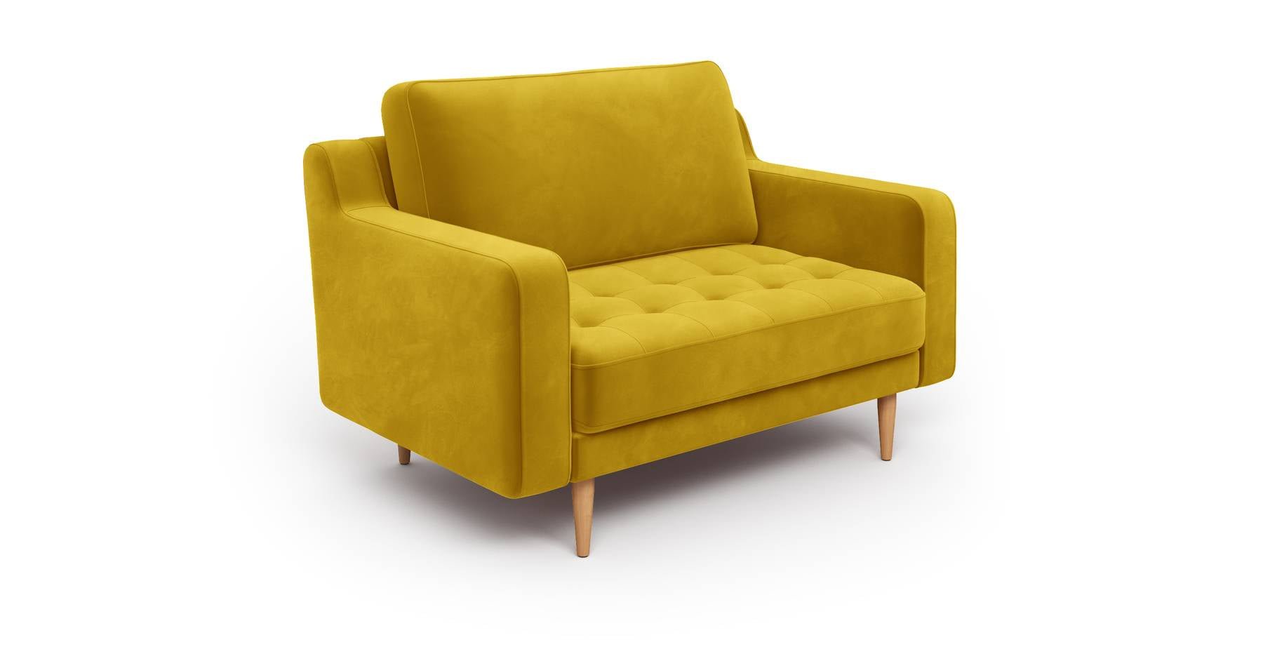 Modsy Loveseat Ahşap Ayak - Kadife