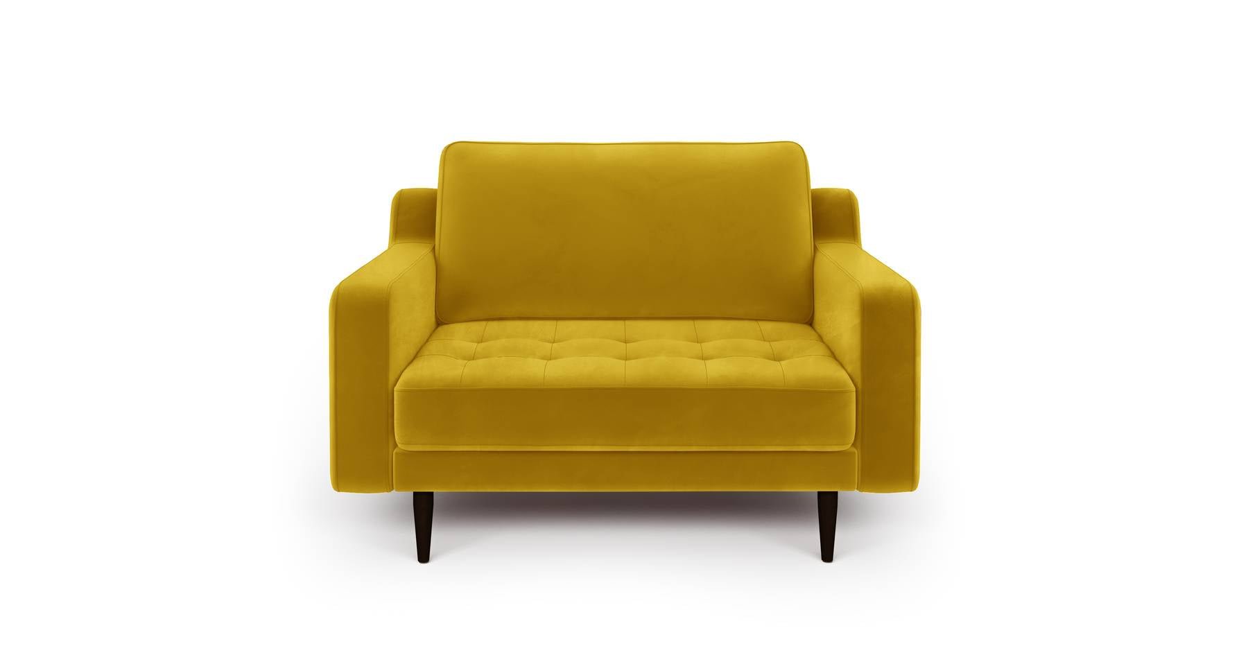 Modsy Loveseat Ahşap Ayak - Kadife