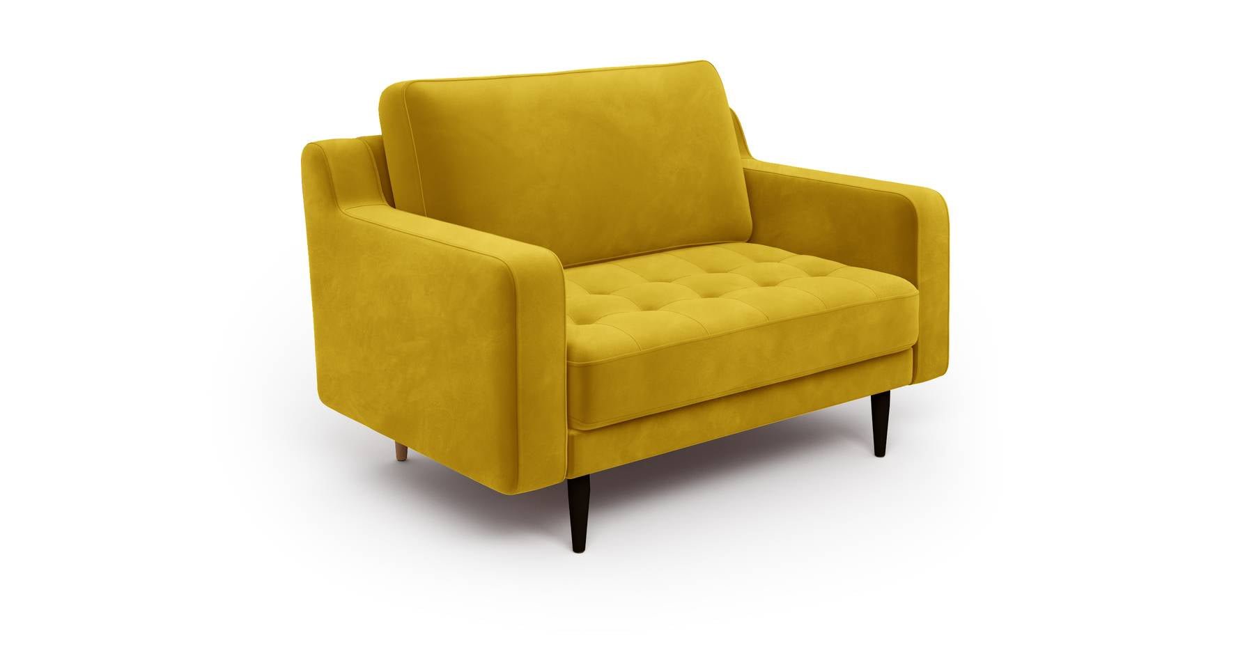 Modsy Loveseat Ahşap Ayak - Kadife