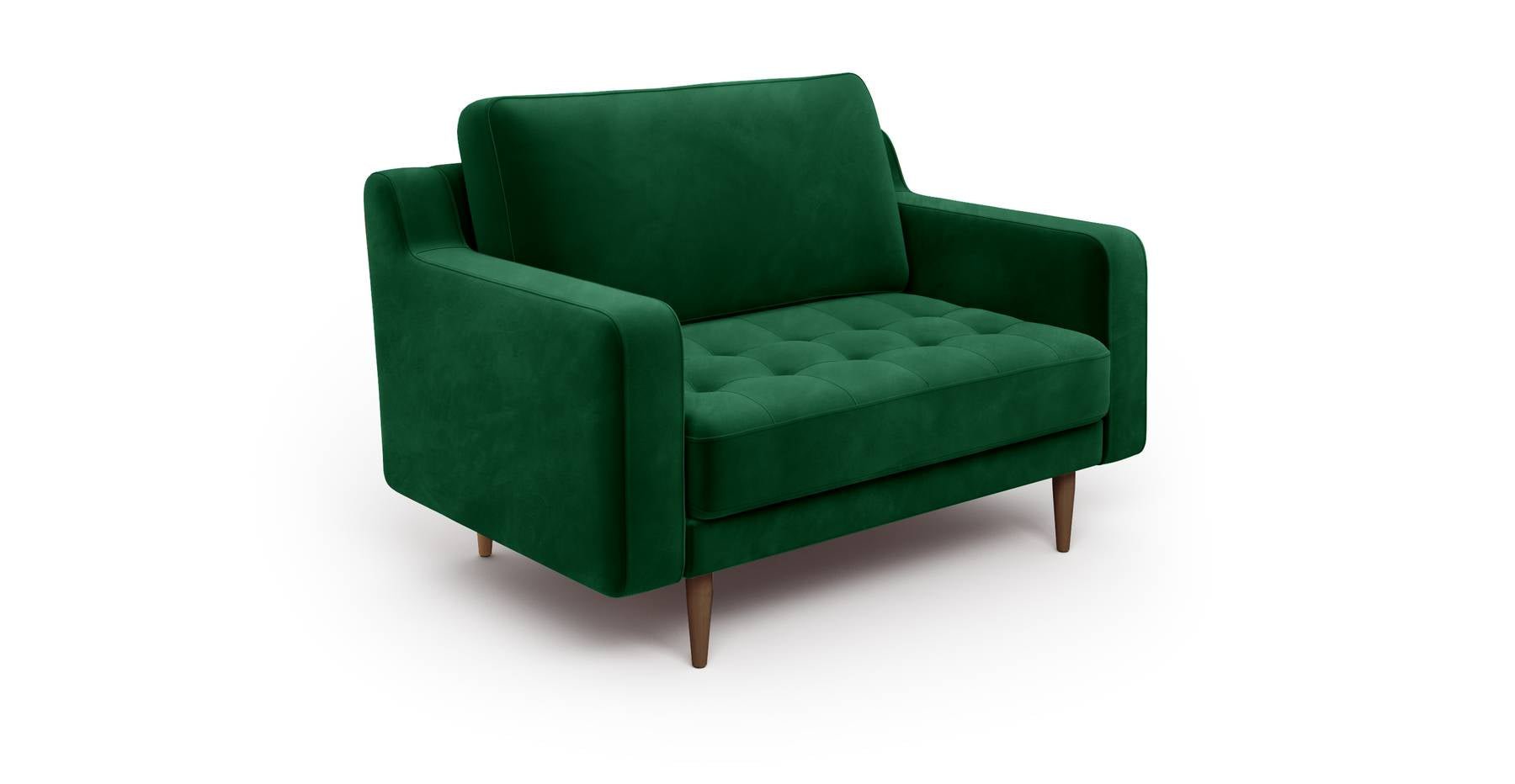 Modsy Loveseat Ahşap Ayak - Kadife